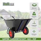 thumbnail of 2-Rad Schubkarre XXL 290 L 300 kg Gartenschubkarre Hofkarre Schiebkarre Luftrad Metallfelgen schwarz