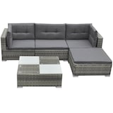 thumbnail of vidaXL 5-tlg. Garten-Lounge-Set mit Kissen Poly Rattan Grau