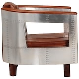 thumbnail of vidaXL Fauteuil luchtvaartstijl echt leer bruin