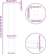thumbnail of Helloshop26 - Set mit 4 verstellbaren modernen geometrischen Couchtischbeinen 42 x 44 cm anthrazitfarbener Stahl 02_0056751