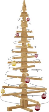 thumbnail of vidaXL Holz Weihnachtsbaum mit Ständer Braun 150 cm Massivholz Kiefer
