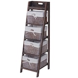 thumbnail of Estante escalera Goiana, estante con 4 cajones cesta 101x30cm, aspecto shabby, vintage ~ marrón