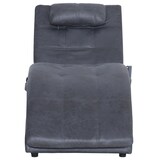 thumbnail of vidaXL Massage Chaiselongue mit Kissen Grau Wildleder-Optik