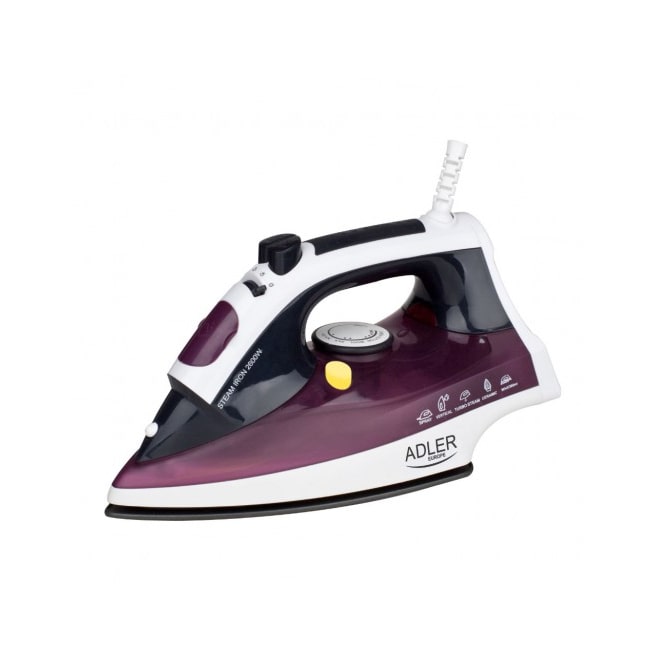 ADLER AD 5022 Plancha de Vapor para Ropa, Suela Acero Inoxidable, Vapor Vertical, Golpe de Vapor, Auto Limpieza, Anti Goteo, 3000W