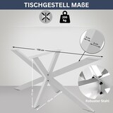 thumbnail of DELUKE® Tischgestell Metall KRYT Weiß inkl. Schrauben + Bodenschoner Tischbein Tischkufe Tischgestell für Holztisch Esstisch 71x150x78cm