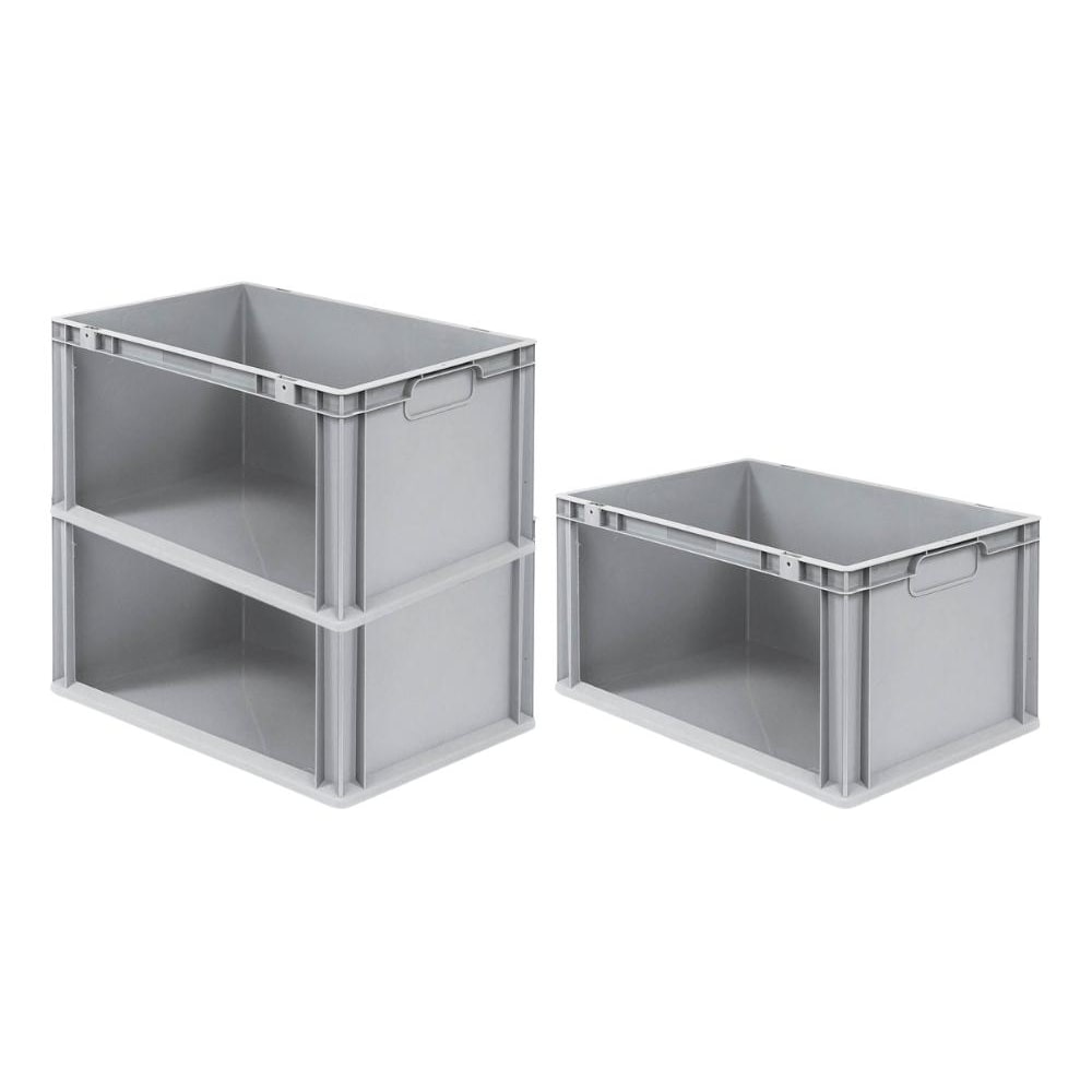 PROREGAL 3x Eurobox NextGen Store | HxBxT 32x40x60cm | 65 Liter | Seite offen | Eurobehälter, Transportbox, Transportbehälter