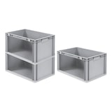 thumbnail of PROREGAL 3x Eurobox NextGen Store | HxBxT 32x40x60cm | 65 Liter | Seite offen | Eurobehälter, Transportbox, Transportbehälter
