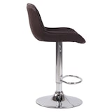 thumbnail of Décoshop26 - Barkruk/hoge stoel x1 in bruin PVC met verticale stiksels en verchroomd metalen frame 10_0005093