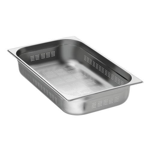Recipiente gastronorm perforado de acero inoxidable GN1/1 - P100 mm - 13,5 l - Equipementpro