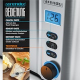 thumbnail of Arendo Toaster Edelstahl Langschlitz 4 Scheiben, Doppelwandgehäuse, integrierter Brötchenaufsatz, 6 Bräunungsstufen, Brotzentrierung automatisch