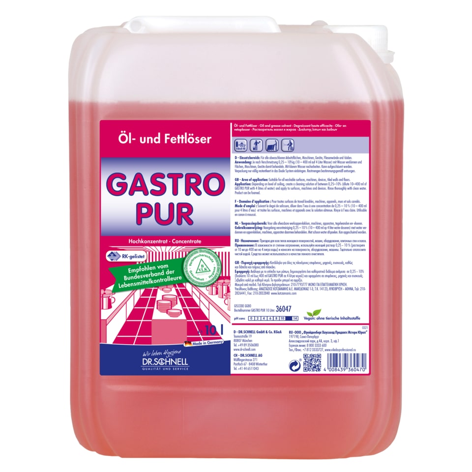 GASTRO PUR Öl- und Fettlöser, Kanister 10 Liter