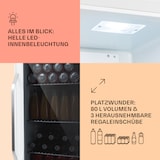 thumbnail of Beersafe XXL Quartz Kühlschrank 80 Liter 3 Böden Panoramaglastür Weiß