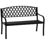 thumbnail of Banco de Jardín 2 Plazas con Respaldo Decorativo y Reposabrazos para Terraza Balcón Patio Exterior Carga 240 kg Hierro Fundido y Acero 128x58,5x89 cm