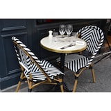 thumbnail of Plateau de table rond MARCEAU - D 60 cm - Stratifié Marbre blanc GENES - cerclage laiton