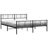thumbnail of vidaXL Bedframe met hoofd- en voeteneinde metaal zwart 193x203 cm