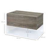 thumbnail of HOMCOM Juego de 2 Mesitas de Noche Flotantes de Madera con 1 Cajón y Estante Abierto Diseño Montado en Pared Moderno 46x30x30 cm Roble y Blanco