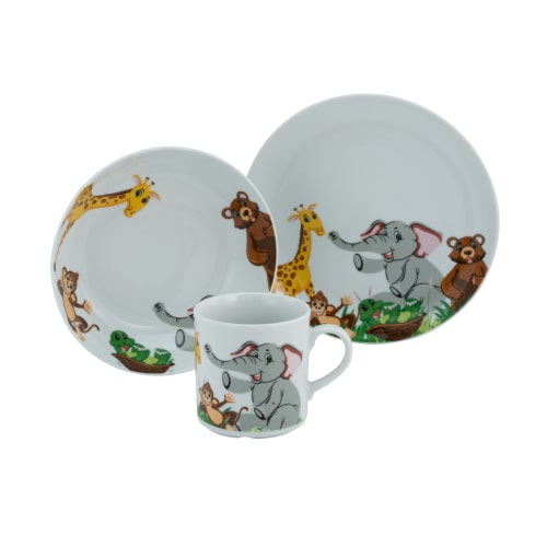 CreaTable Zoo bunt Kinderservice 3-tlg Porzellan