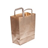 thumbnail of 250 Papiertragetaschen Biotüten Kraft braun 18+8x22cm 70g/m²