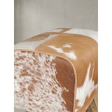 thumbnail of Design Turnbock Sitzhocker Ziegenfell Braun / Weiß 40 x 30 x 47 cm, Turnhocker Hocker Fellhocker Springbock, Beistellhocker