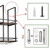 thumbnail of Helloshop26 - Hangend metalen wijnrek 100 x 30 x 85 cm zwart walnoot-effect 03_0009191