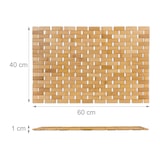 thumbnail of Relaxdays Badvorleger Bambus, 60x40 cm, rutschfester Duschvorleger, zusammenrollbare Badematte, Bambusmatte Bad, natur