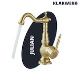 thumbnail of JULIAN | Torneira de banheiro alta vintage premium em ouro escovado | misturadora retrô de aço inox para pia independente - com torneira gastronomia