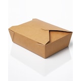 thumbnail of Lunch-Box 1000ml 200 Stk, to go, take away, biologisch abbaubar, natürliches Design, weiße Innenschicht