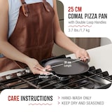 thumbnail of Victoria Grillplatte Gusseisen für Pizza, Pfanne 25cm mit Griffen, Induktion, Feuer, Ofen, VIC-31800, Schwarz