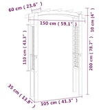 thumbnail of vidaXL Gartenbogen 150x60x210 cm Holz