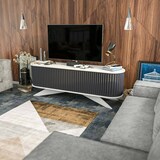 thumbnail of Dmora Mobile porta TV Desteve, Credenza da soggiorno, Armadio basso per TV, Base parete attrezzata, 180x43h60 cm, Antracite e Bianco