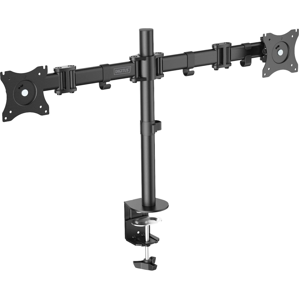 Digitus DA-90349 2fach Monitor-Tischhalterung 38,1 cm (15") - 68,6 cm (27") Schwarz Drehbar, Höhenve