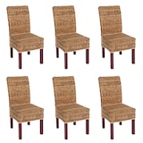 thumbnail of Lote de 6 sillas de comedor silla de mimbre M69 silla BALI mimbre plátano ~ light, sin cojines