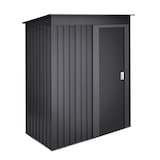 thumbnail of Wasabi - Armario Metálico de Jardín 1,39m2 Neat Anthracite - Puerta Corredera - Techo Inclinado - Gris Antracita - 86x162x181cm - Cobertizo Metal