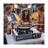 thumbnail of Réchaud à gaz portable NOMADE Inox 2200W Allumage piezo Double système de sécurité + Mallette de transport KEMPER