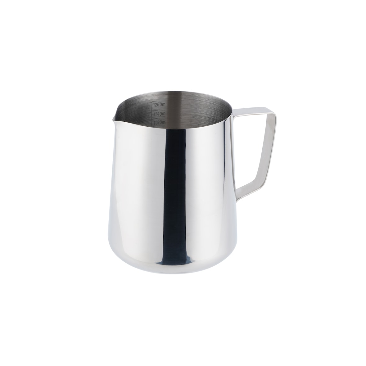 METRO Professional Jarra de leche barista, acero inoxidable, Ø 12,1 x 14,1 cm, 1,3 L, plata