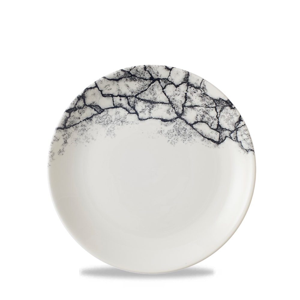 Churchill Super Vitrified Kintsugi Accents Teller Flach Coup 16,5cm, 12 Stück Quartz Schwarz Rund