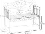 thumbnail of Banco de Jardín de 2 Plazas 113,5x50x96 cm Banco de Terraza de Metal con Respaldo Decorativo y Reposabrazos Vintage para Exterior Carga 200 kg