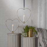 thumbnail of Dekoherz mit LED Kerze Kerzenhalter mit Aufhänger H: 28,5cm Timer Batterie gold