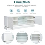thumbnail of TV-Schrank 160x38x60 cm Weiß Spanplatte 2 Türen 3 verstellbare Böden geräuschlose Scharniere Kabelmanagement Stauraum für 70-Zoll-TV