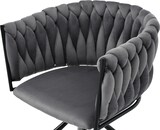 thumbnail of Drehbare Esszimmerstühle 4er-Set Samt Grau mit 360°-Drehfunktion und Metallgestell
