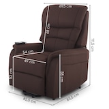 thumbnail of Fernsehsessel mit Aufstehhilfe, Relaxsessel mit elektrischer Liegefunktion, 2 Motoren, 120 kg belastbar, Mikrofaser, Dunkelbraun, Raburg Jan