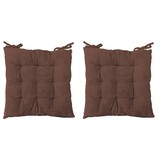 thumbnail of 2er Stuhlkissen Stuhlauflage Sitzkissen Kissen Auflage Polster 40x40cm Braun