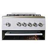 thumbnail of Gasline Gas-Standherd Gasbackofen mit Thermostat, 60cm SHGG6060FGWW,  Grill, Umluft, Weiß / gewalztes Edelstahl, elektrische Zündung Erdgas Propangas