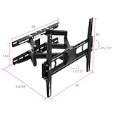 thumbnail of tectake Support mural TV 26"- 75" orientable et inclinable - noir - 401801