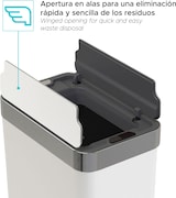 thumbnail of WellHome - Edelstahl-Abfalleimer mit Sensor-Automatik und Flügeldeckel, weiß, 50L - 41 x 26,5 x 53 cm