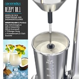thumbnail of Arendo Getränkemixer elektrisch, 500 ml, 100 W, 2 Geschwindigkeitsstufen, für Protein Drinks Smoothies Eischnee Cocktails, Silber