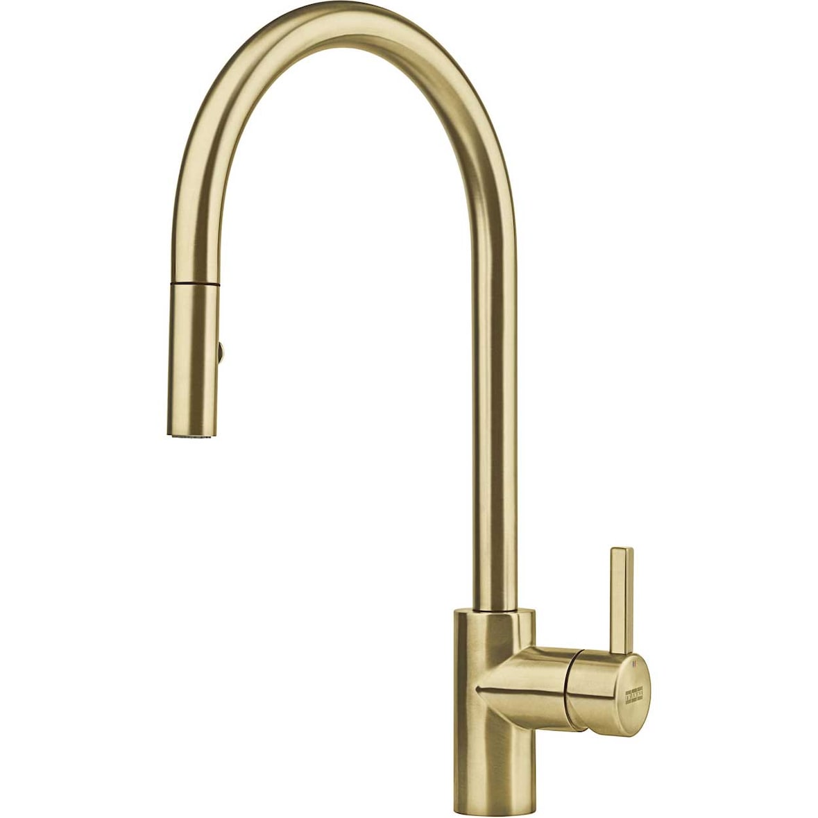 Franke Edelstahl Hochdruck Armatur Eos Neo J mit Auszugsbrause Gold