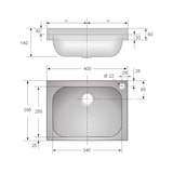 thumbnail of Lavamanos quirúrgico rectangular INOX 400x295mm - LV-R