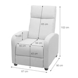 thumbnail of TV-fauteuil HWC-F76, relaxfauteuil, verstelbare relaxfunctie stof/textiel ~ vintage suède imitatie