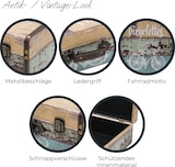 thumbnail of HMF Vintage Deko Koffer aus Holz, Aufbewahrungsbox mit Deckel und Ledergriff, stilvolle Aufbewahrung und Geschenkidee, Fahrrad, 2er Set, 38 + 44 cm